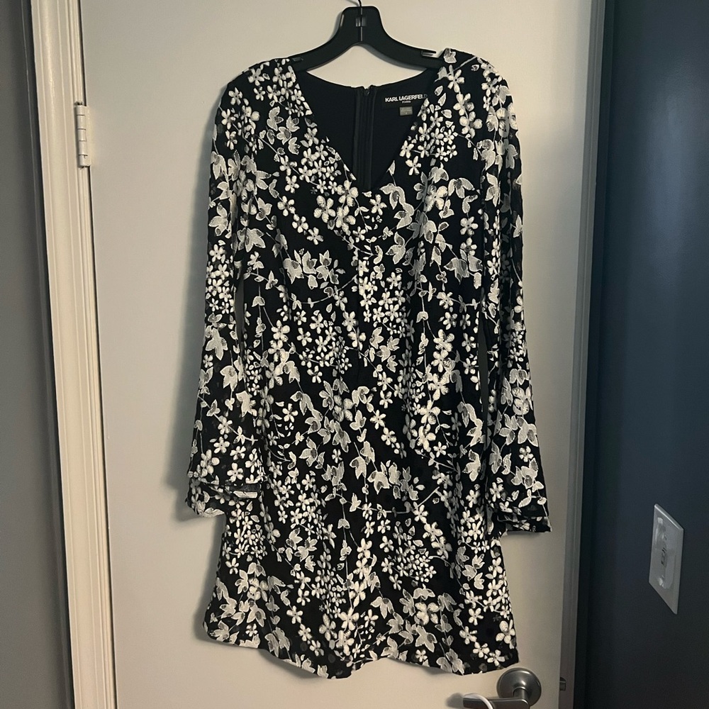 Karl Lagerfeld navy and white floral dress